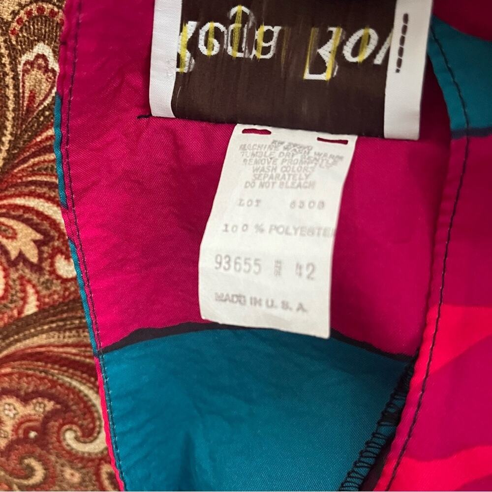 Vintage Regal Row Bright Tunic Mini Dress Size XL Colorful Big Blouse retro - Picture 4 of 4